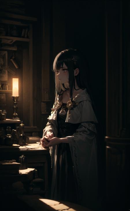 12715-381930348-masterpiece, best quality, 1girl, mixing potions, dark moody lighting, glow, glowing, mysterious, mystical, magical, rim lightin.png